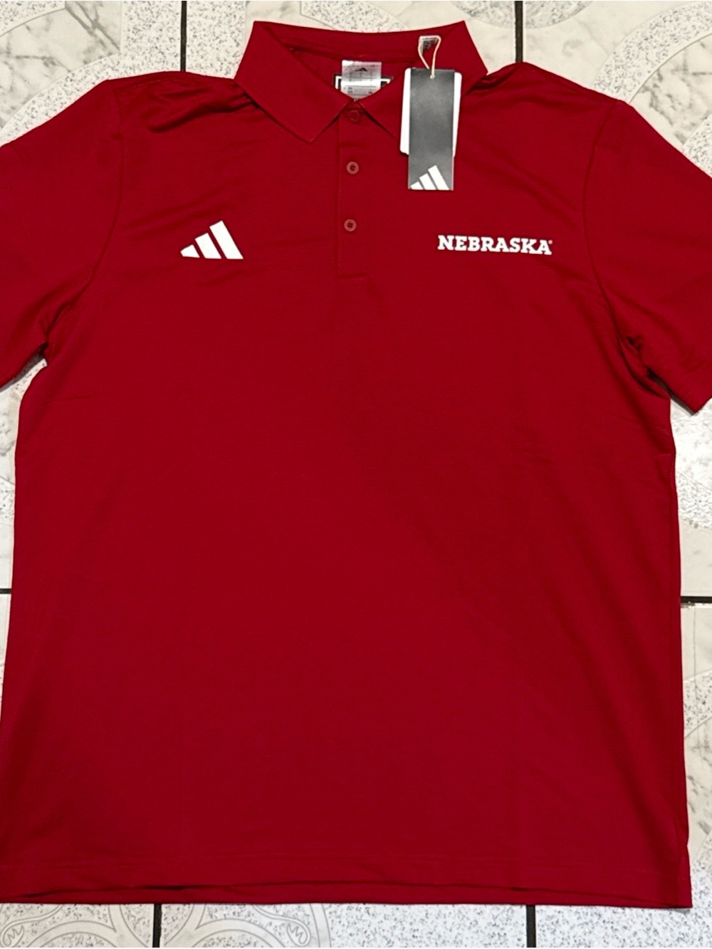 New Adidas Nebraska Cornhuskers Ottoman Polo Shirt NCAA Men’s Sizes KA2231